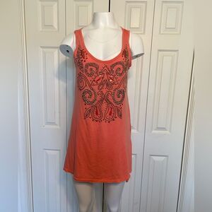 Free People Embroidered Sleeveless Mini Dress Tunic Coverup Top Size XS
